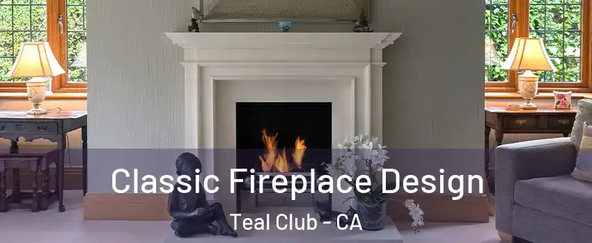 Classic Fireplace Design Teal Club - CA